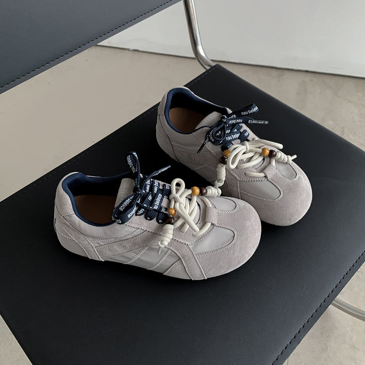 Trendy Women's Hidden Wedge Sneakers – Round-Toe Casual Shoes