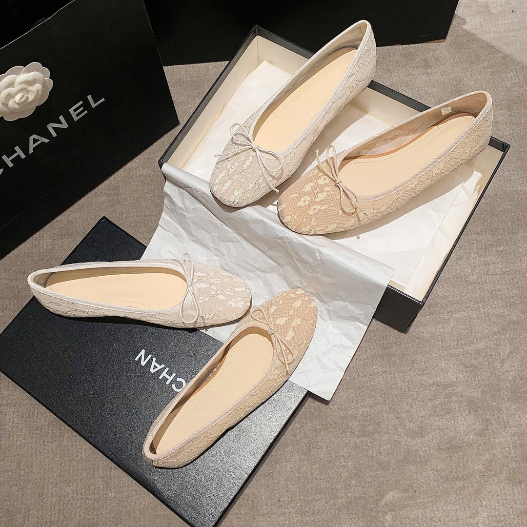 Women‘s French Style Lace Ballet Shoes - Elegant Summer Flats for Weddings and Daily Commute