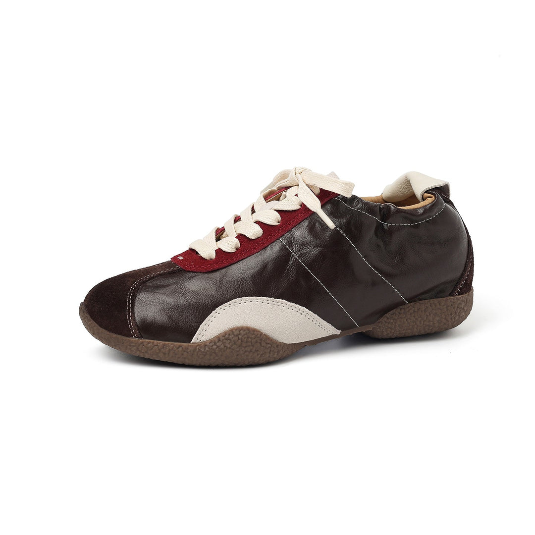 Women's Hidden Wedge Suede Sheepskin Sneakers Lace Up Height Increasing Casual Shoes