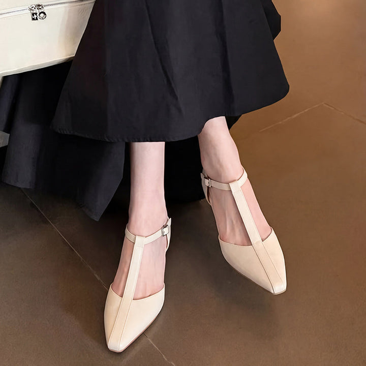 Women's Elegant T-Strap Sandals Modern Square Toe Mary Janes
