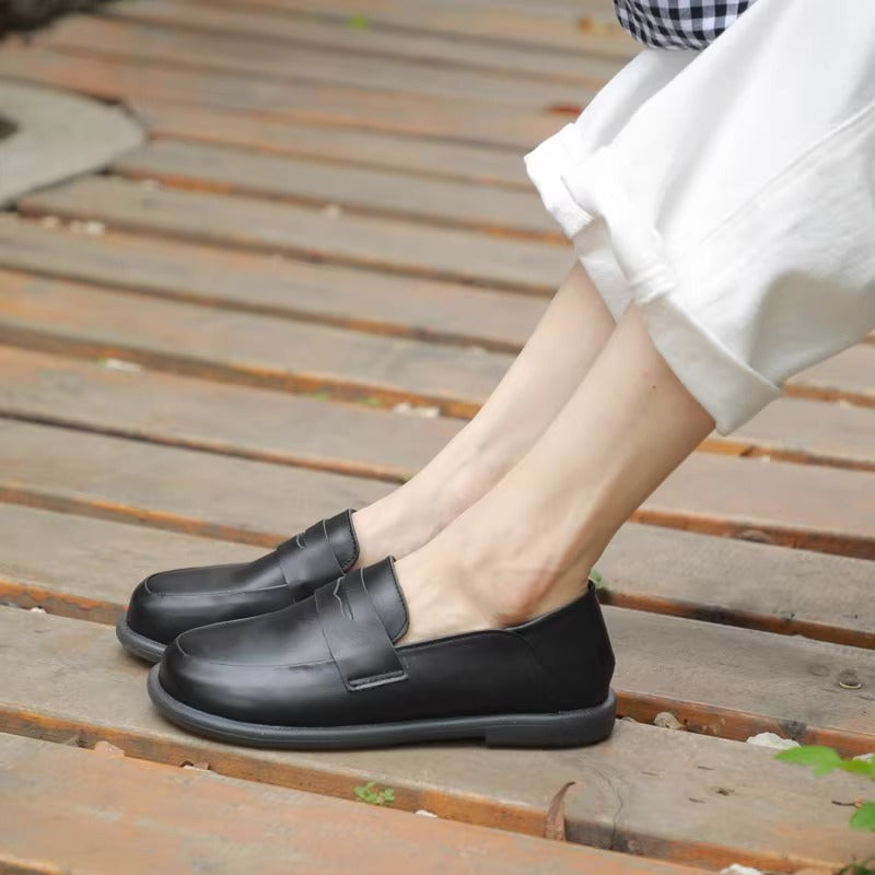 Women's Handmade Leather Classic British Style Loafers