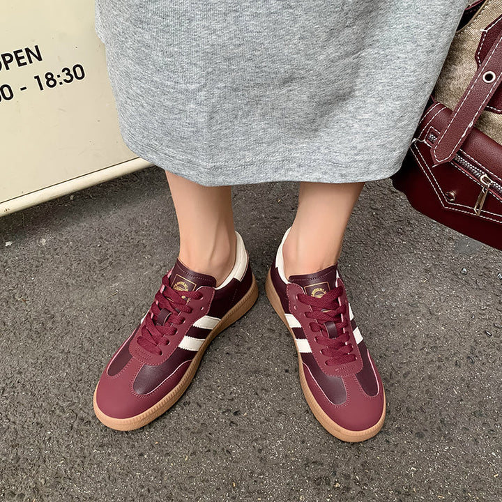 Women’s Comfortable Flat Sneakers – Casual Patchwork Sport Style