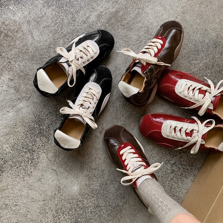 Women's Hidden Wedge Suede Sheepskin Sneakers Lace Up Height Increasing Casual Shoes