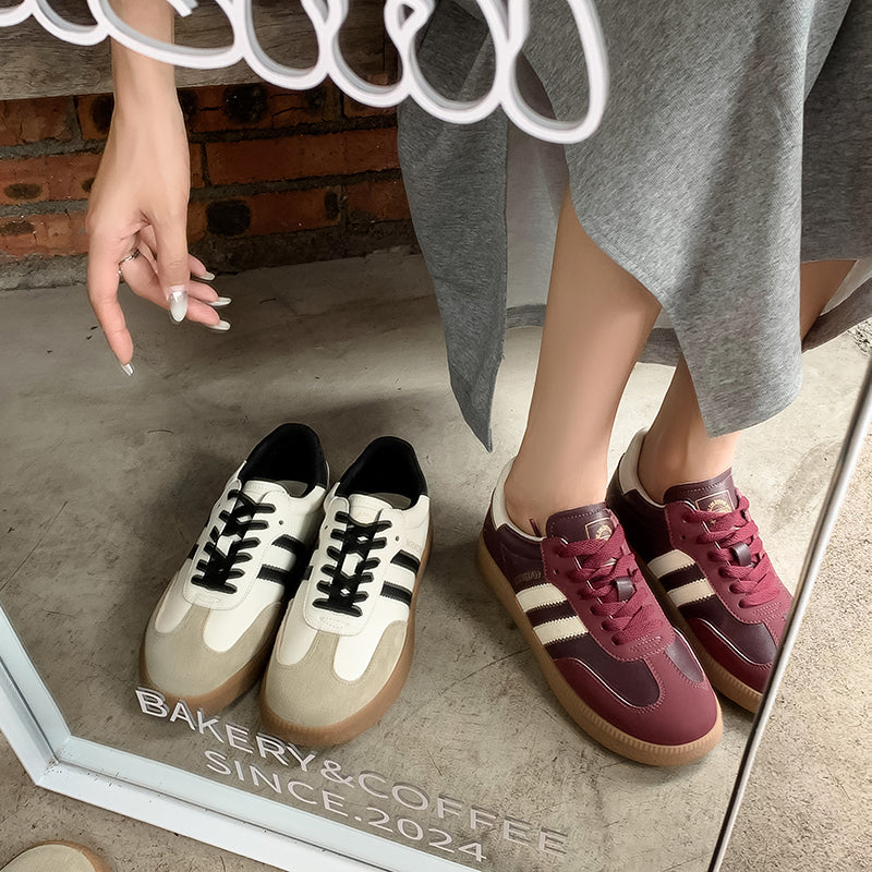 Women’s Comfortable Flat Sneakers – Casual Patchwork Sport Style