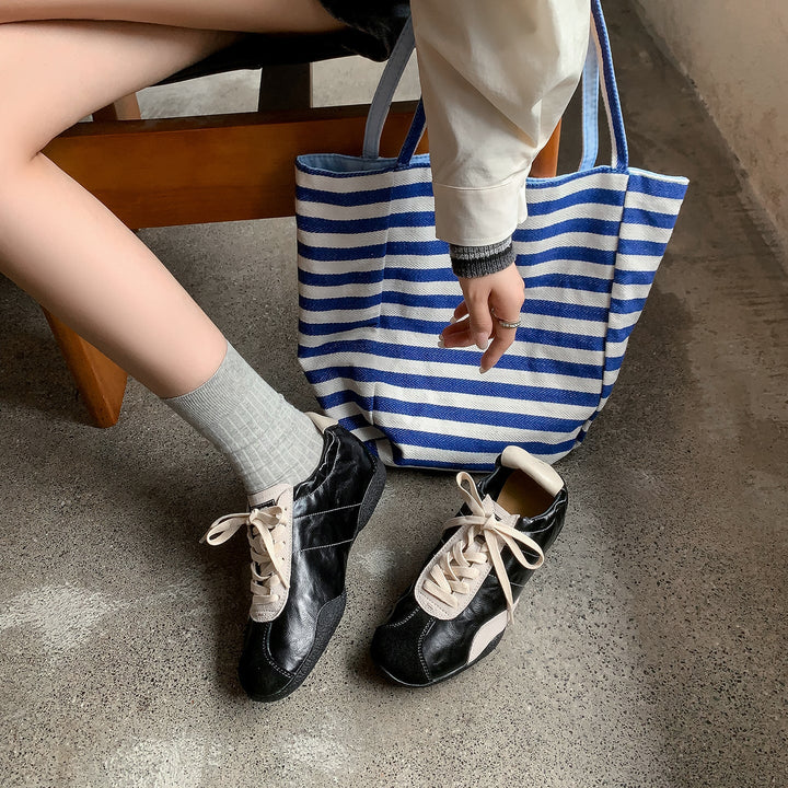 Women's Hidden Wedge Suede Sheepskin Sneakers Lace Up Height Increasing Casual Shoes