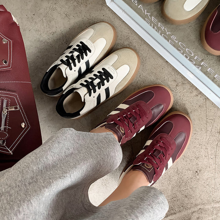 Women’s Comfortable Flat Sneakers – Casual Patchwork Sport Style