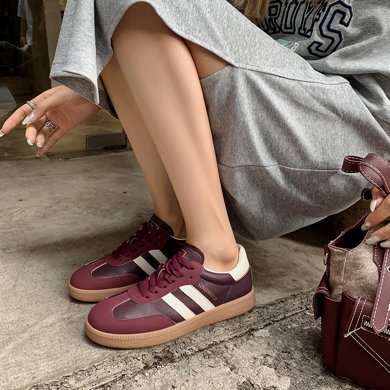 Women’s Comfortable Flat Sneakers – Casual Patchwork Sport Style