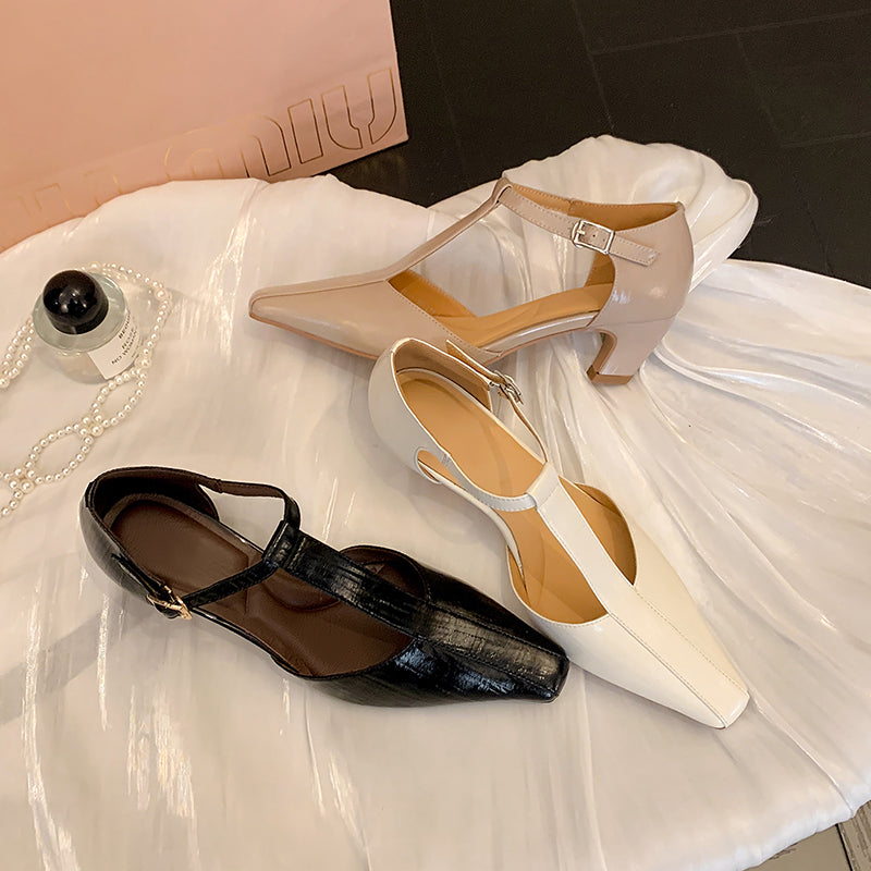 Women's Elegant T-Strap Sandals Modern Square Toe Mary Janes