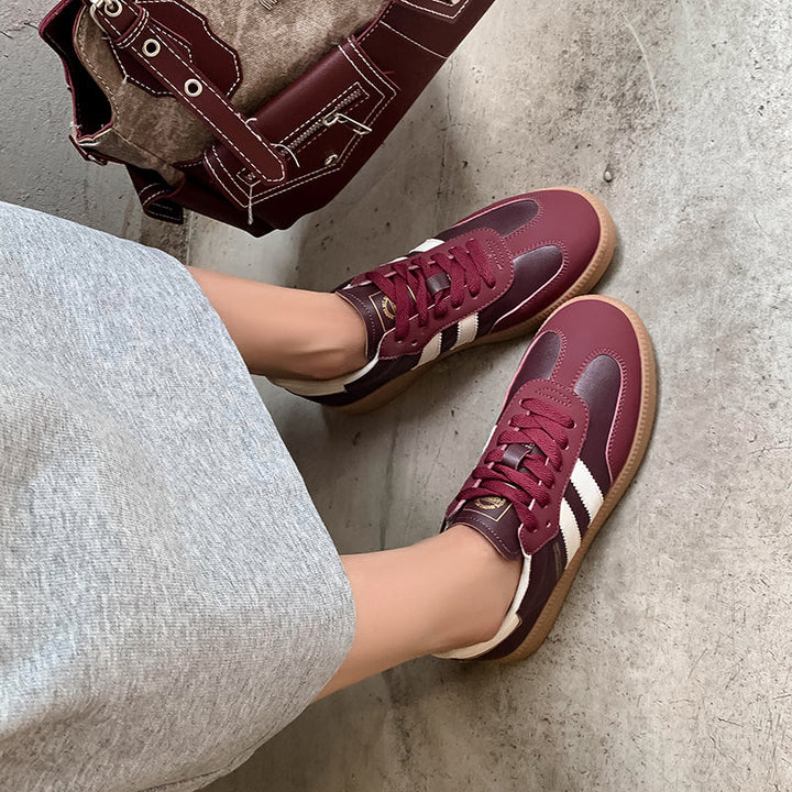 Women’s Comfortable Flat Sneakers – Casual Patchwork Sport Style