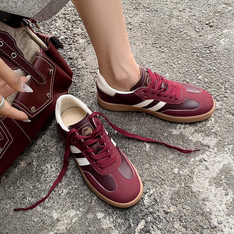 Women’s Comfortable Flat Sneakers – Casual Patchwork Sport Style