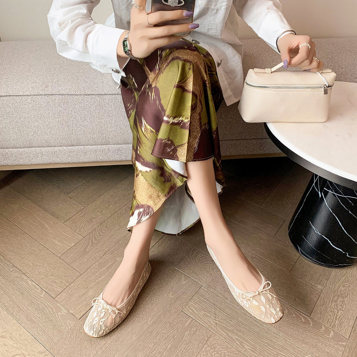 Women‘s French Style Lace Ballet Shoes - Elegant Summer Flats for Weddings and Daily Commute