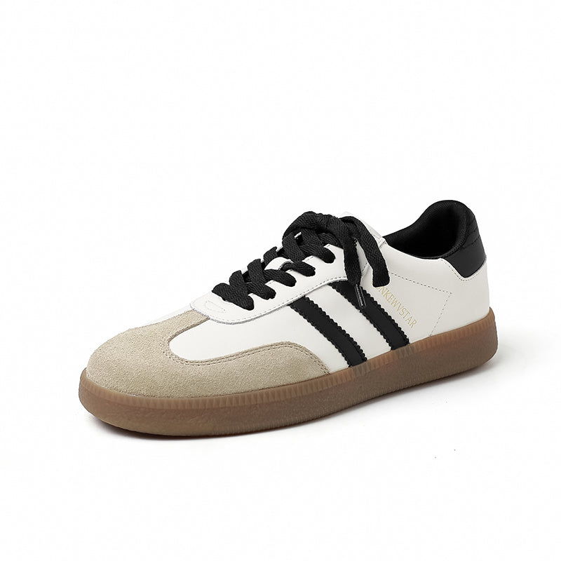 Women’s Comfortable Flat Sneakers – Casual Patchwork Sport Style