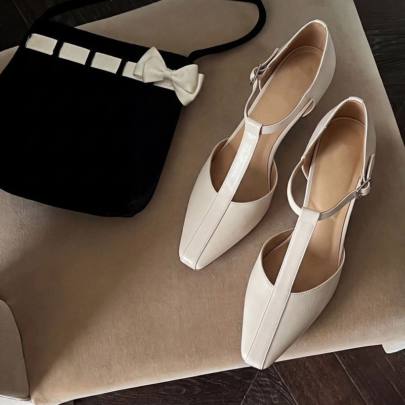 Women's Elegant T-Strap Sandals Modern Square Toe Mary Janes