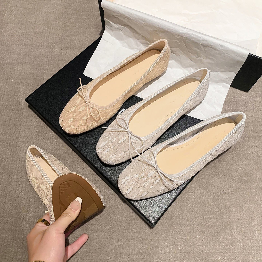 Women‘s French Style Lace Ballet Shoes - Elegant Summer Flats for Weddings and Daily Commute