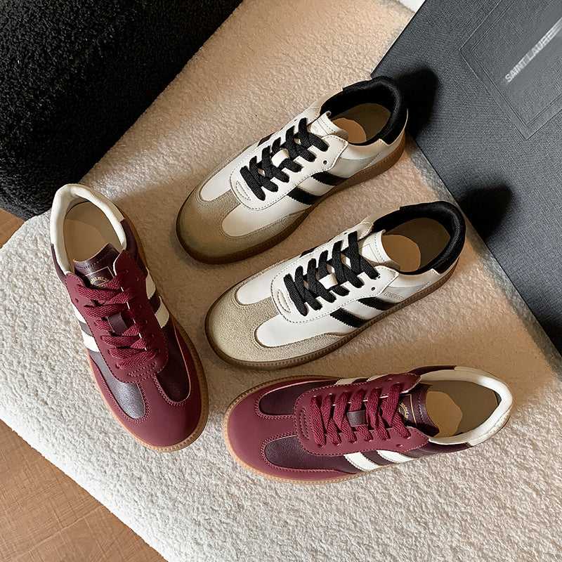 Women’s Comfortable Flat Sneakers – Casual Patchwork Sport Style