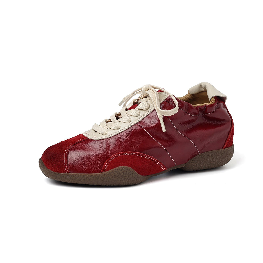 Women's Hidden Wedge Suede Sheepskin Sneakers Lace Up Height Increasing Casual Shoes