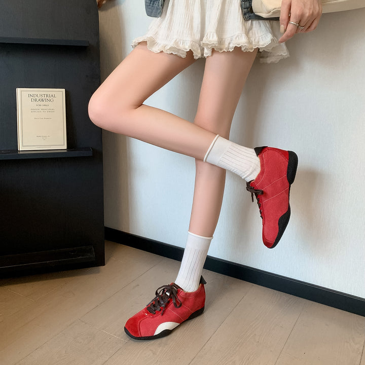 Women's Hidden Wedge Sneakers Lace Up Height Increasing Casual Shoes