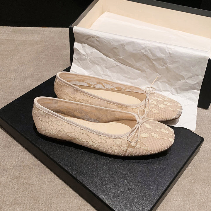 Women‘s French Style Lace Ballet Shoes - Elegant Summer Flats for Weddings and Daily Commute