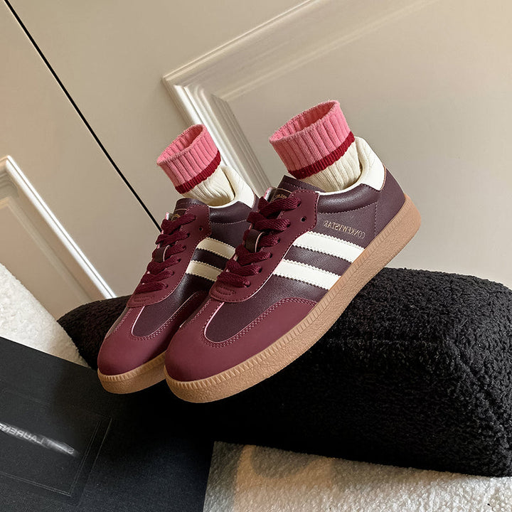 Women’s Comfortable Flat Sneakers – Casual Patchwork Sport Style