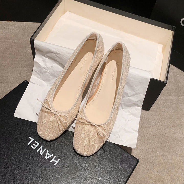 Women‘s French Style Lace Ballet Shoes - Elegant Summer Flats for Weddings and Daily Commute