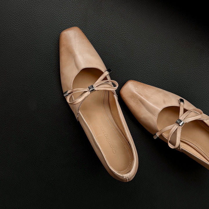 Women's Urban Executive Style Square Toe Bow High Heels Elegant Pumps