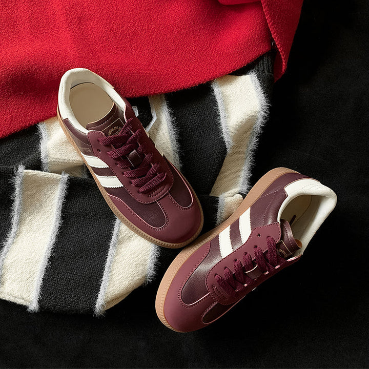 Women’s Comfortable Flat Sneakers – Casual Patchwork Sport Style