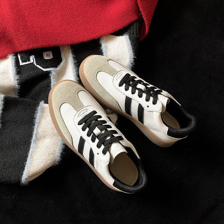 Women’s Comfortable Flat Sneakers – Casual Patchwork Sport Style