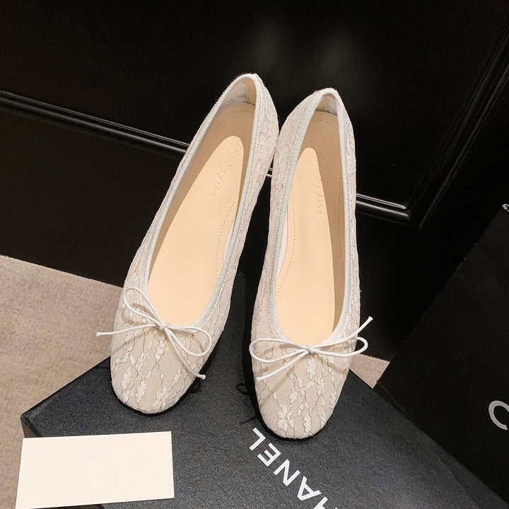 Women‘s French Style Lace Ballet Shoes - Elegant Summer Flats for Weddings and Daily Commute