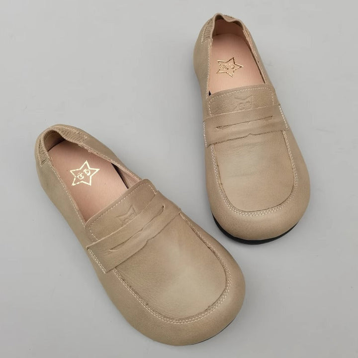 Genuine Leather Women's Flats with Wide Fit & Big Toe Box