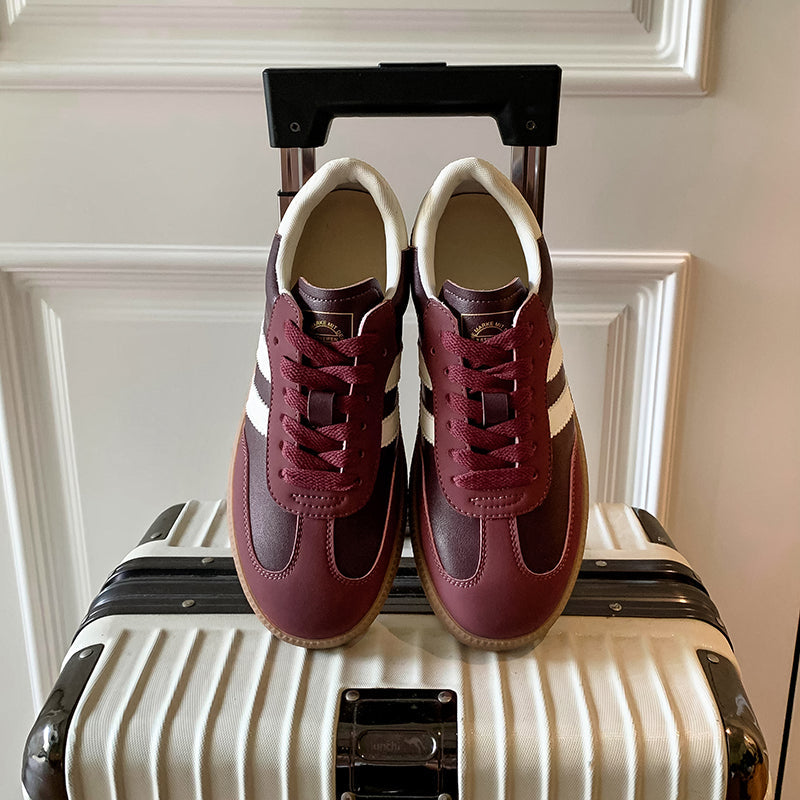 Women’s Comfortable Flat Sneakers – Casual Patchwork Sport Style