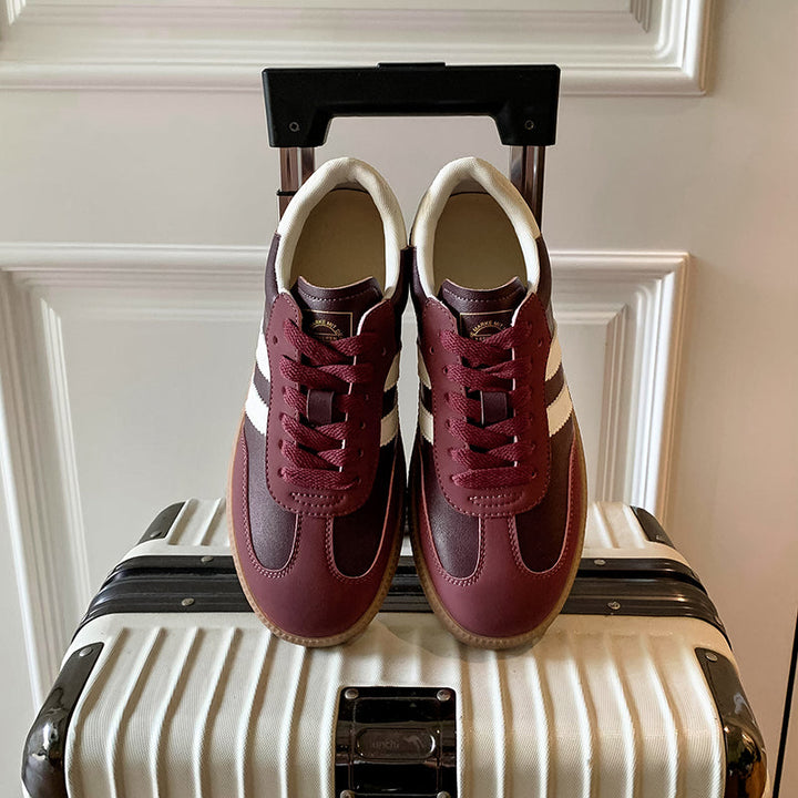 Women’s Comfortable Flat Sneakers – Casual Patchwork Sport Style