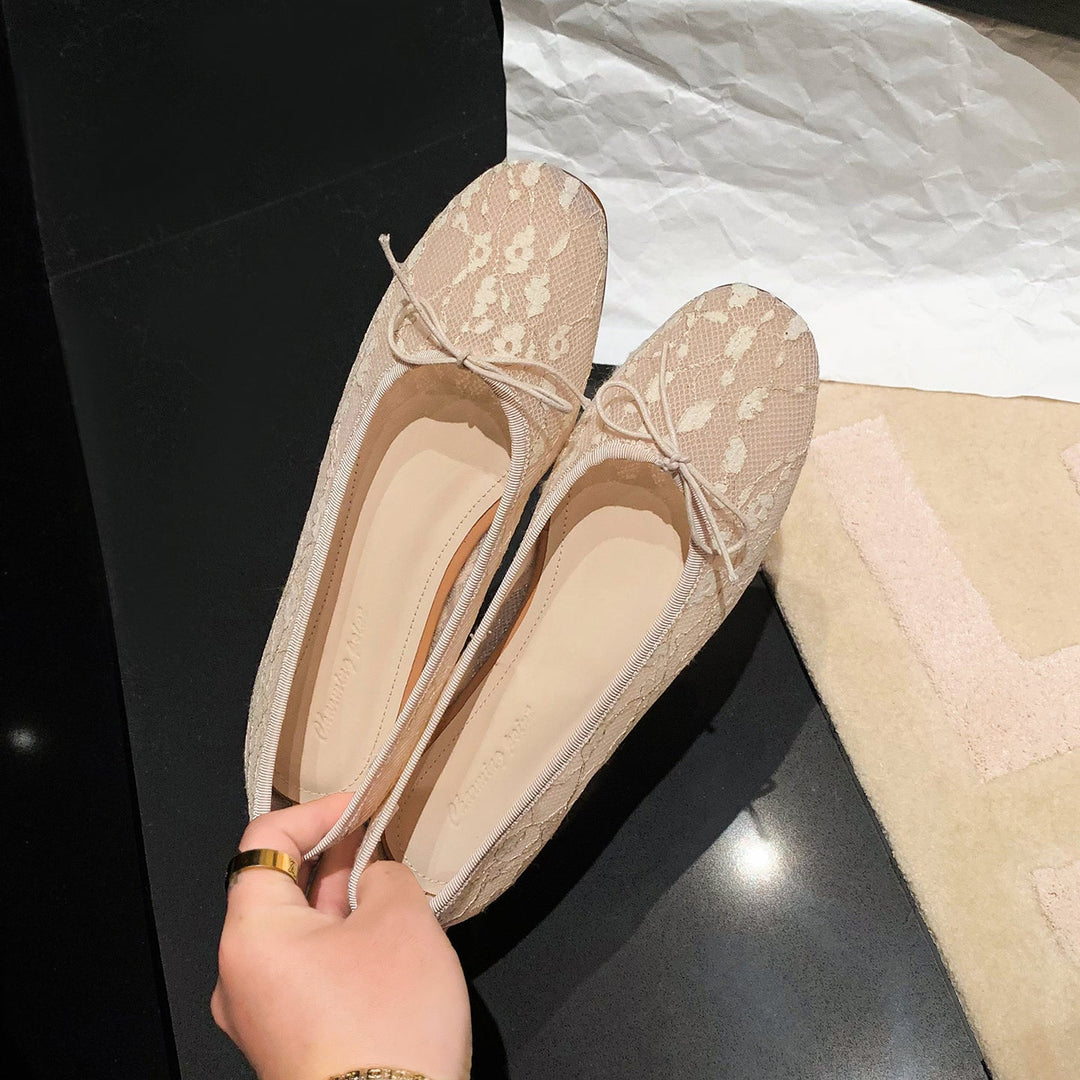 Women‘s French Style Lace Ballet Shoes - Elegant Summer Flats for Weddings and Daily Commute