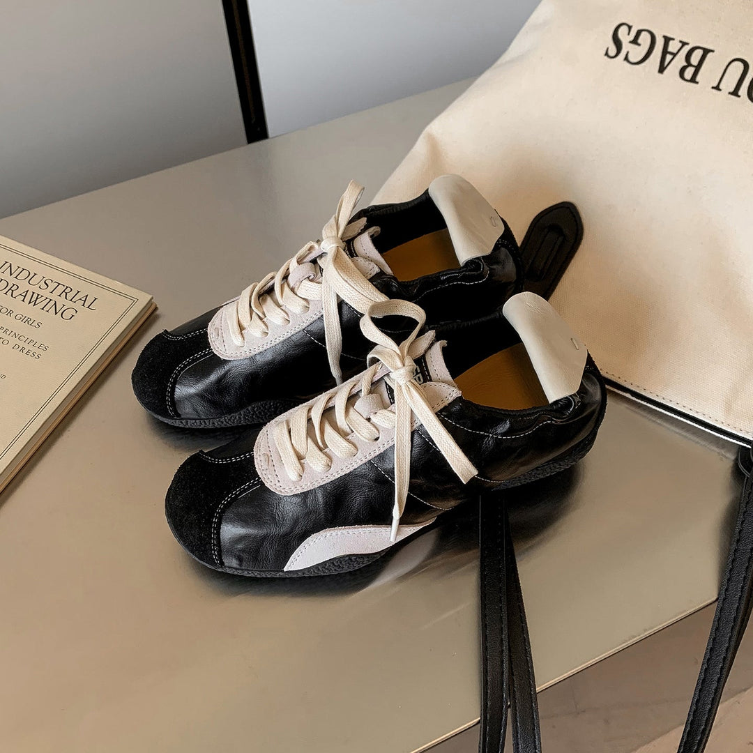 Women's Hidden Wedge Suede Sheepskin Sneakers Lace Up Height Increasing Casual Shoes