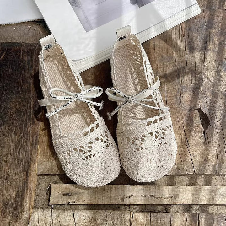 Women's Boho Bow Lace Hollow Out Sandals