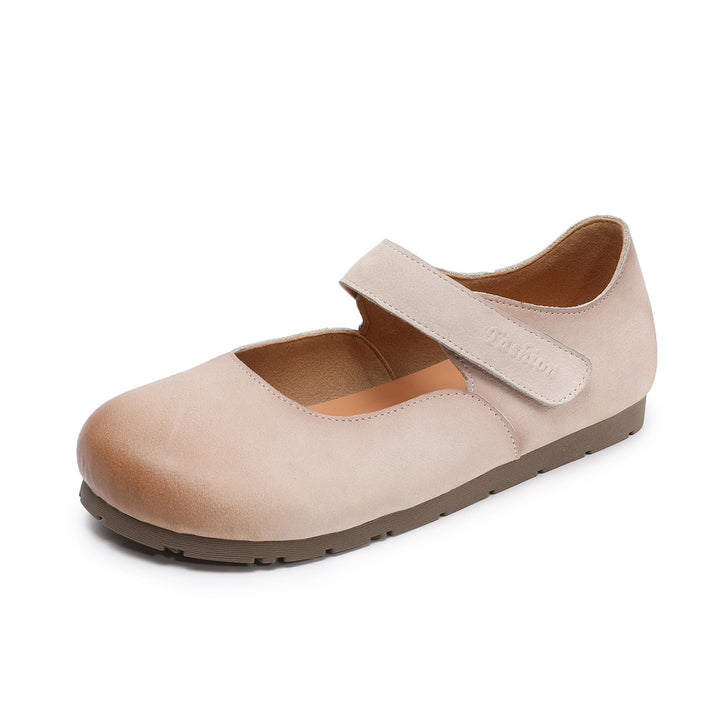 Women's Retro-Artistic Flat Mary Janes with Velcro Straps