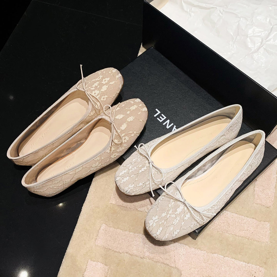 Women‘s French Style Lace Ballet Shoes - Elegant Summer Flats for Weddings and Daily Commute
