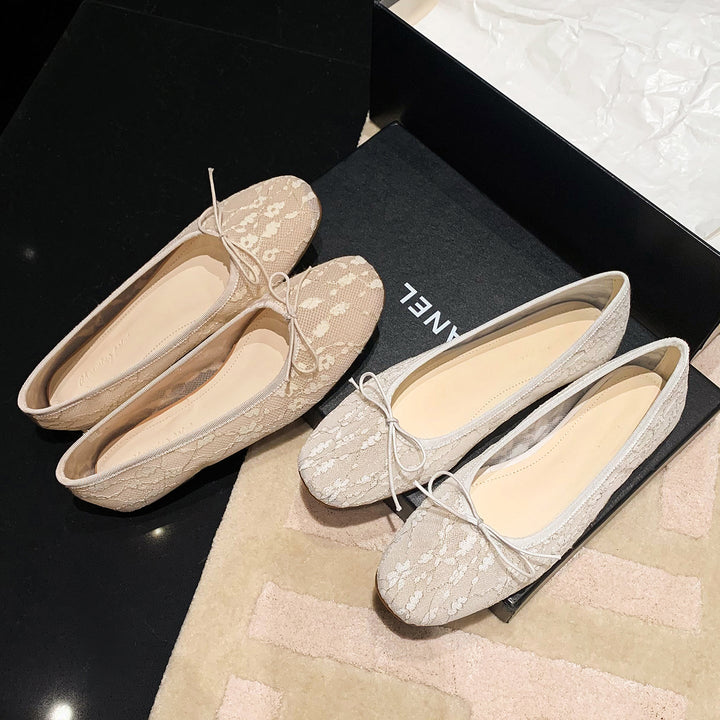 Women‘s French Style Lace Ballet Shoes - Elegant Summer Flats for Weddings and Daily Commute