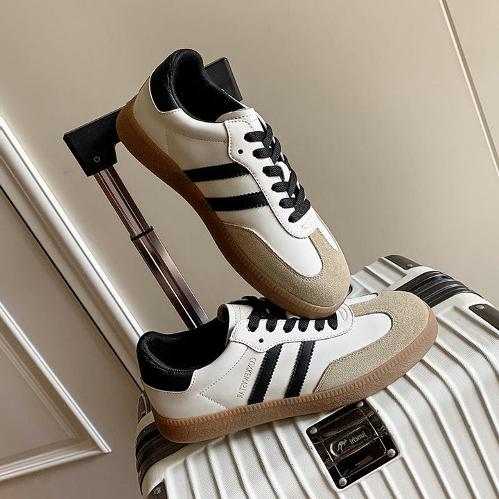 Women’s Comfortable Flat Sneakers – Casual Patchwork Sport Style