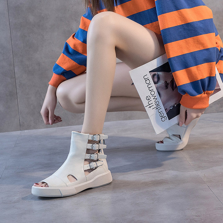 Women's Sandal Boots Street Style Open Toe Buckle Sandals