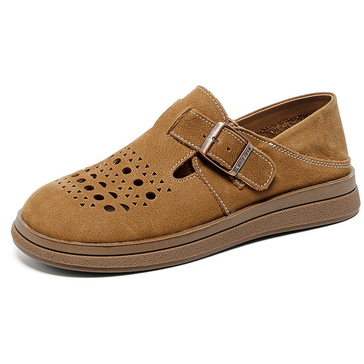 Women's Genuine Leather Fisherman Sandals Barefoot-Friendly Casual Summer Flats