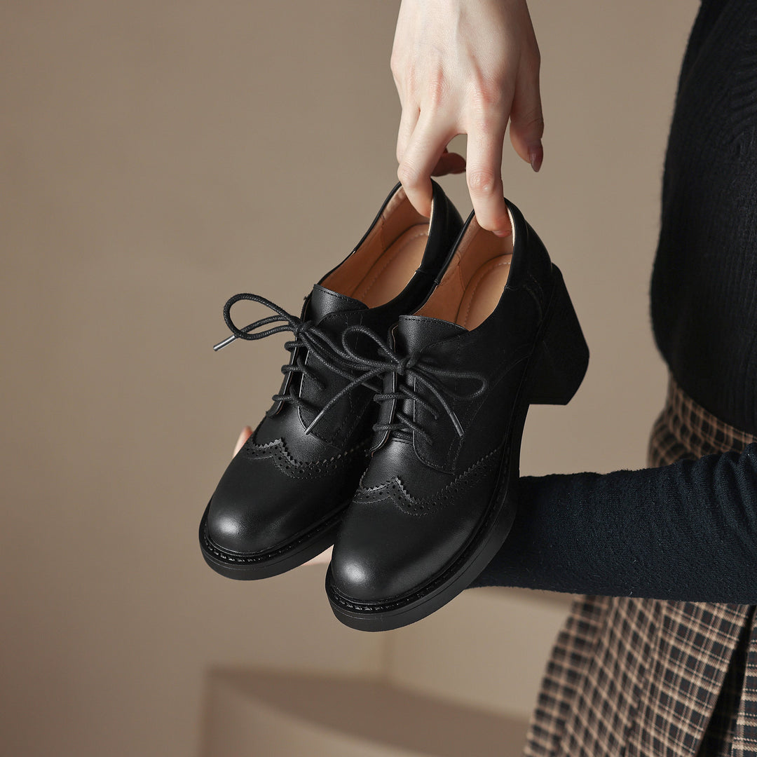 Clearance Sale Handmade Brogues Women's Shoes - Black