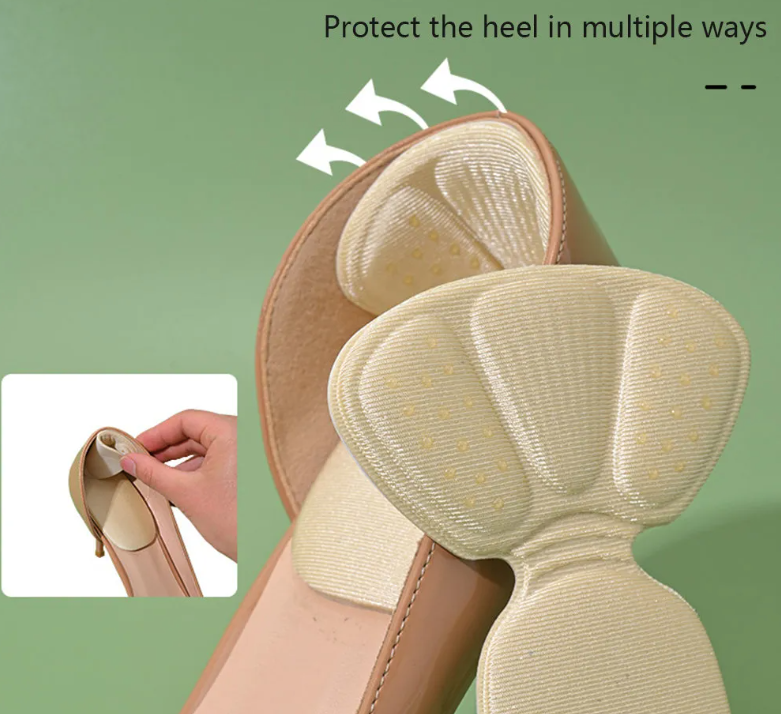 T-Shape Shoe Heel Insoles Foot Heel Pad Adjustable Antiwear Feet Inserts Insoles Heel Protector