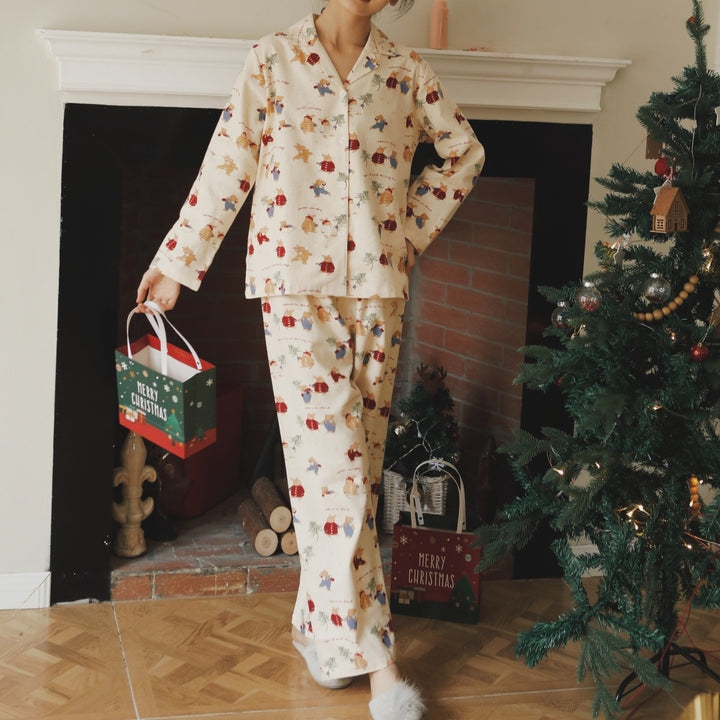 Womens Christmas Pajamas PJS Bunny Christmas Presents