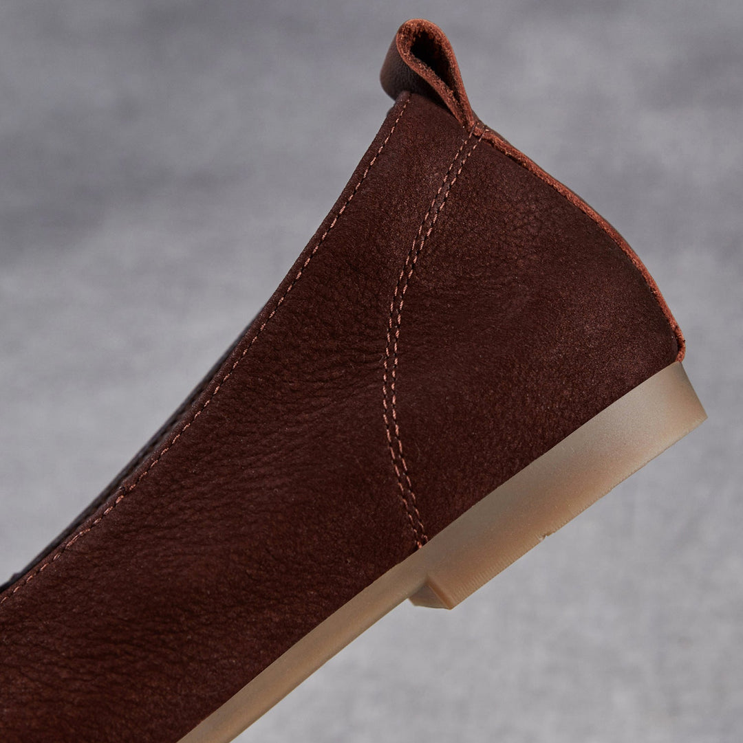 Women's Leather Soft-Sole Retro Casual Flats — Everyday Walking Shoes