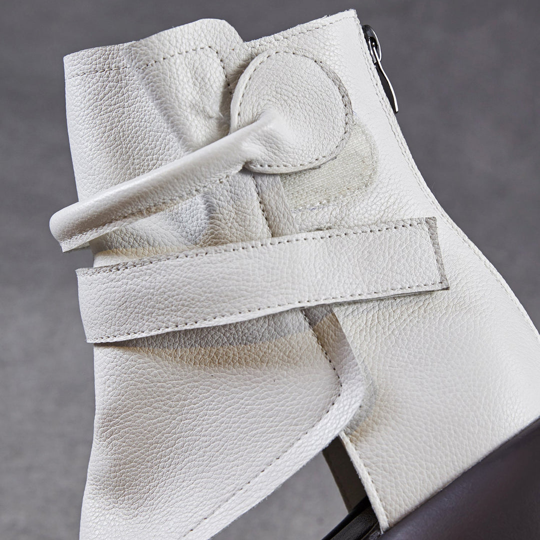 Women's Chunky Platform Sandals Peep-Toe Velcro Summer Ankle Boots Lightweight EVA Walking Flats