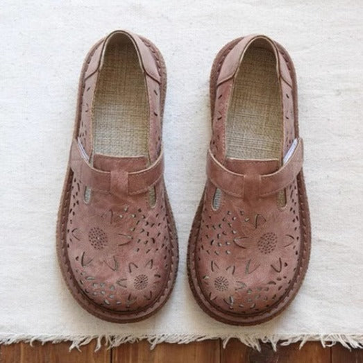 Vintage Openwork Petal Handmade Comfortable Mary Jane Shoes