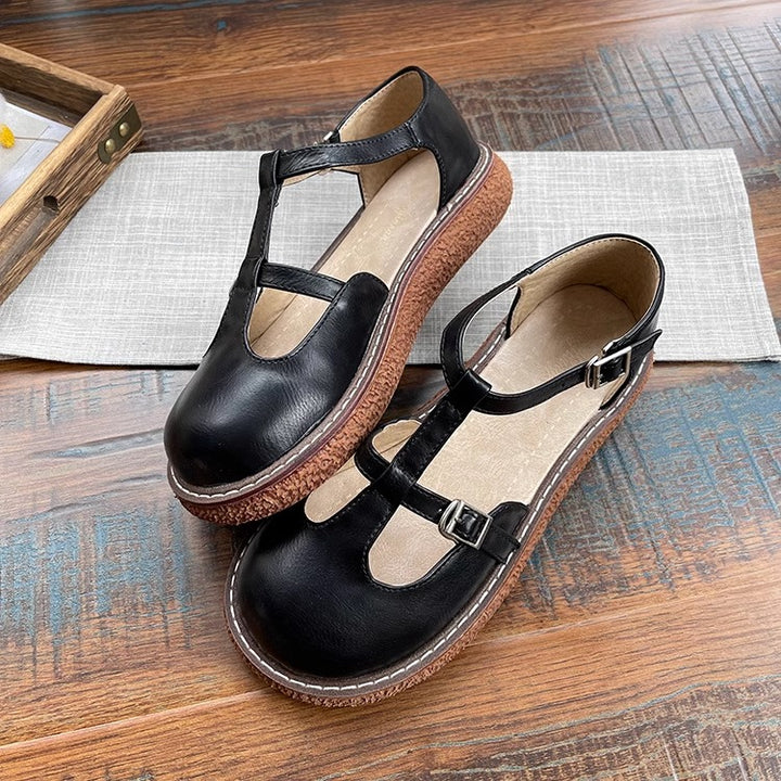 Womens Mori Literary Style Closed Toe Side Hollow Sandals