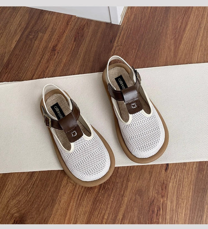 Women's Breathable Mesh Patchwork Sandals – Summer Casual Flat Shoes
