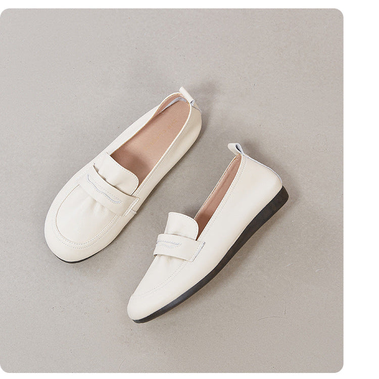 Women's Leather Flat Comfortable Casual Work Loafers