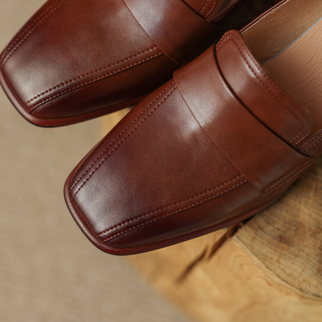 Clearance Sale Handmade Slip-on Dress Shoes Pumps - Brown